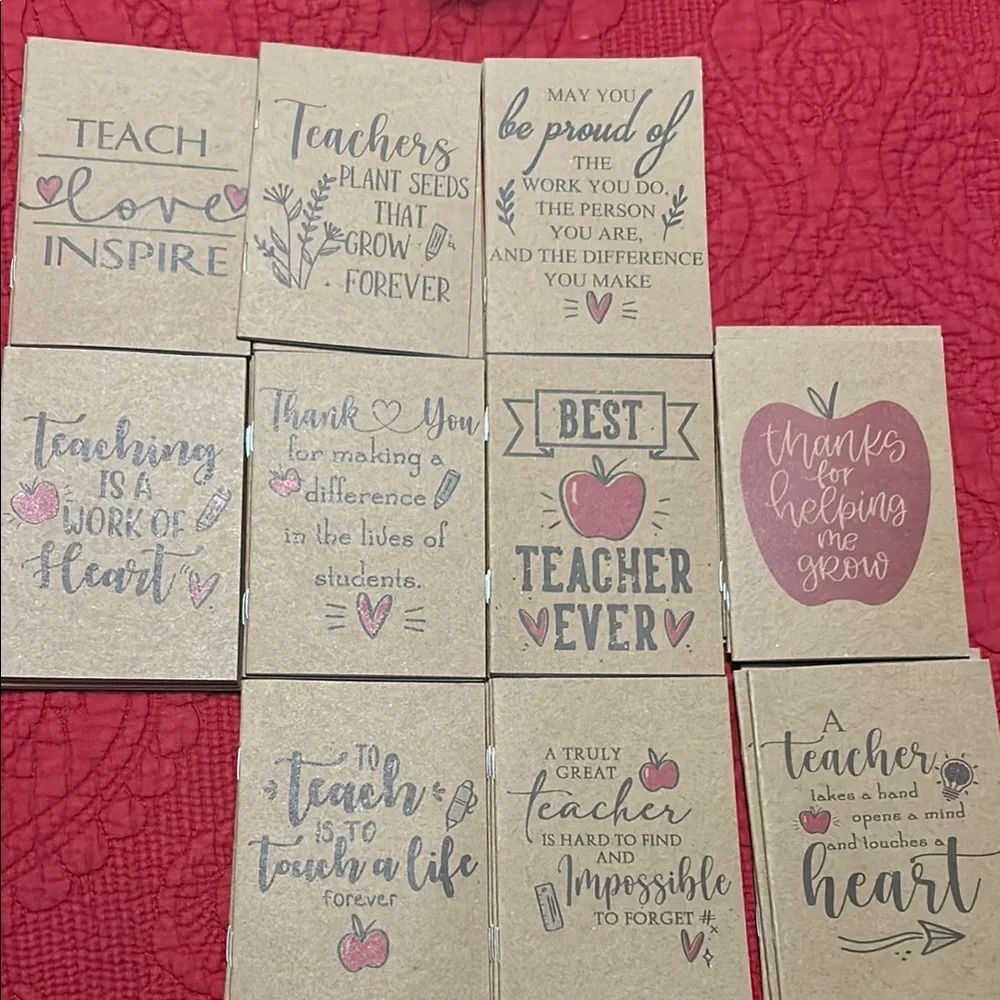 Inspirational Teacher small notebooks.