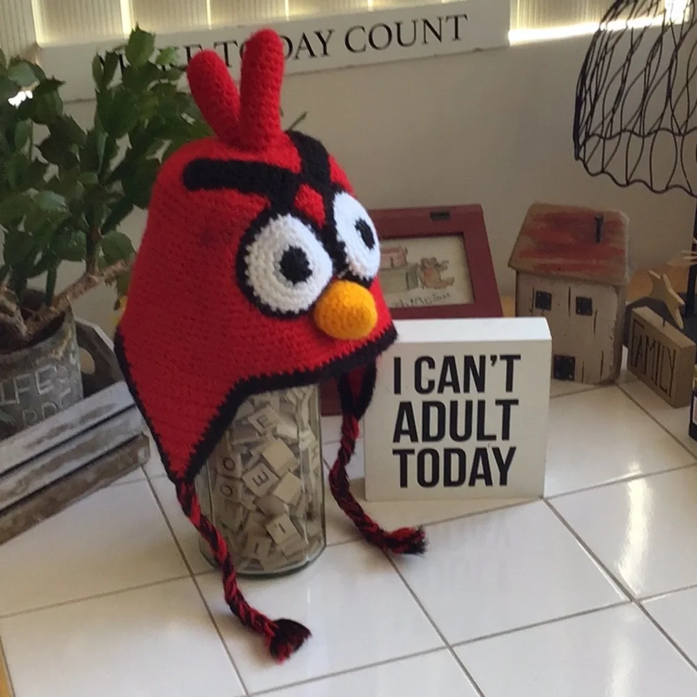 ‘Angry Birds’ Crocheted Beanie