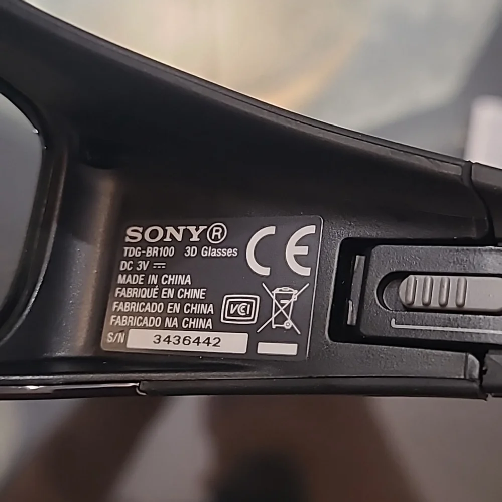 Sony TDGBR100/B 3D Active Glasses