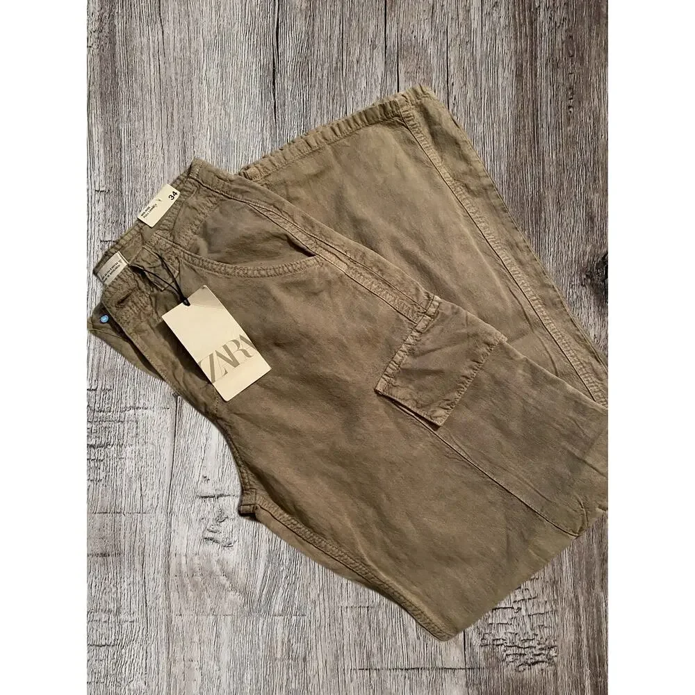 Zara cargo linen blend‎ women’s pants