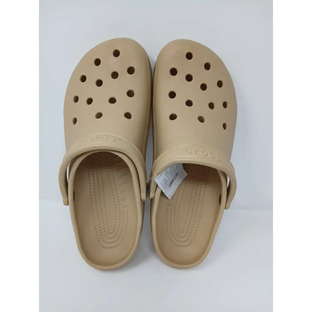 Crocs Classic Wheat Beige Sandal Slip-On Slide Slipper Men's Sz US 13 10001-209
