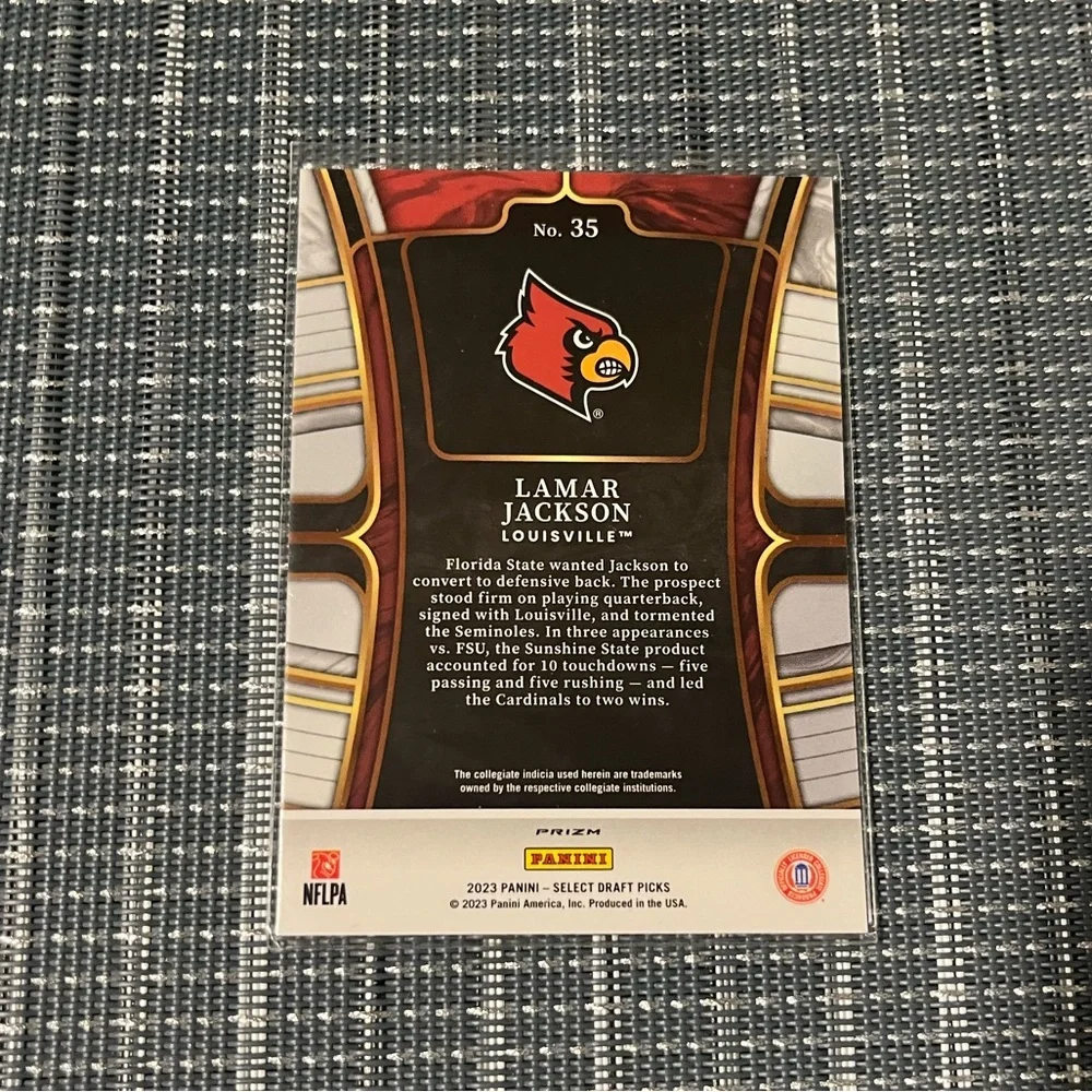 🏈 Lamar Jackson 2023 Panini Prizm Draft Picks RC NFL Football Card #35, Qty 1