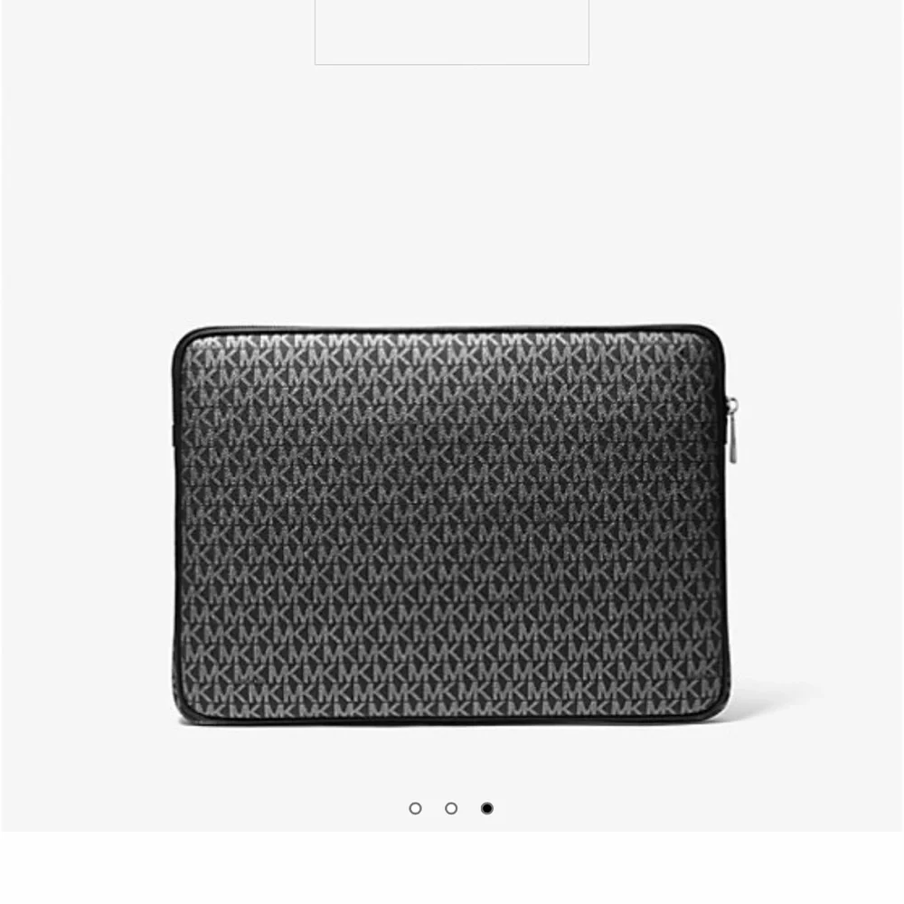 Michael Kors Black and Gray Laptop Bag with Signature MK Logo