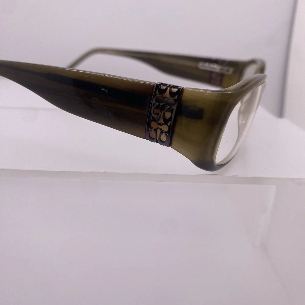 Coach Eyeglasses Women FRAME ONLY Audrina Rectangular 130 Olive Horn 828