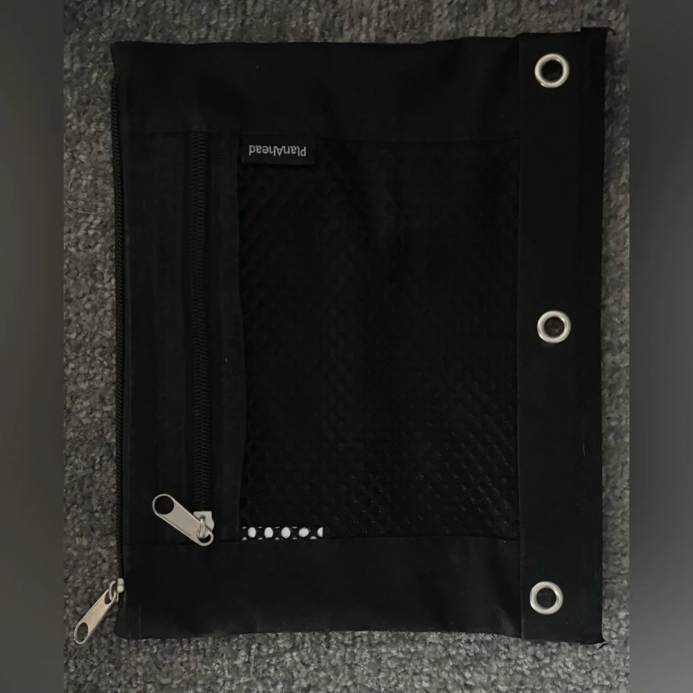 3 Ring Binder Black Pencil Pouch