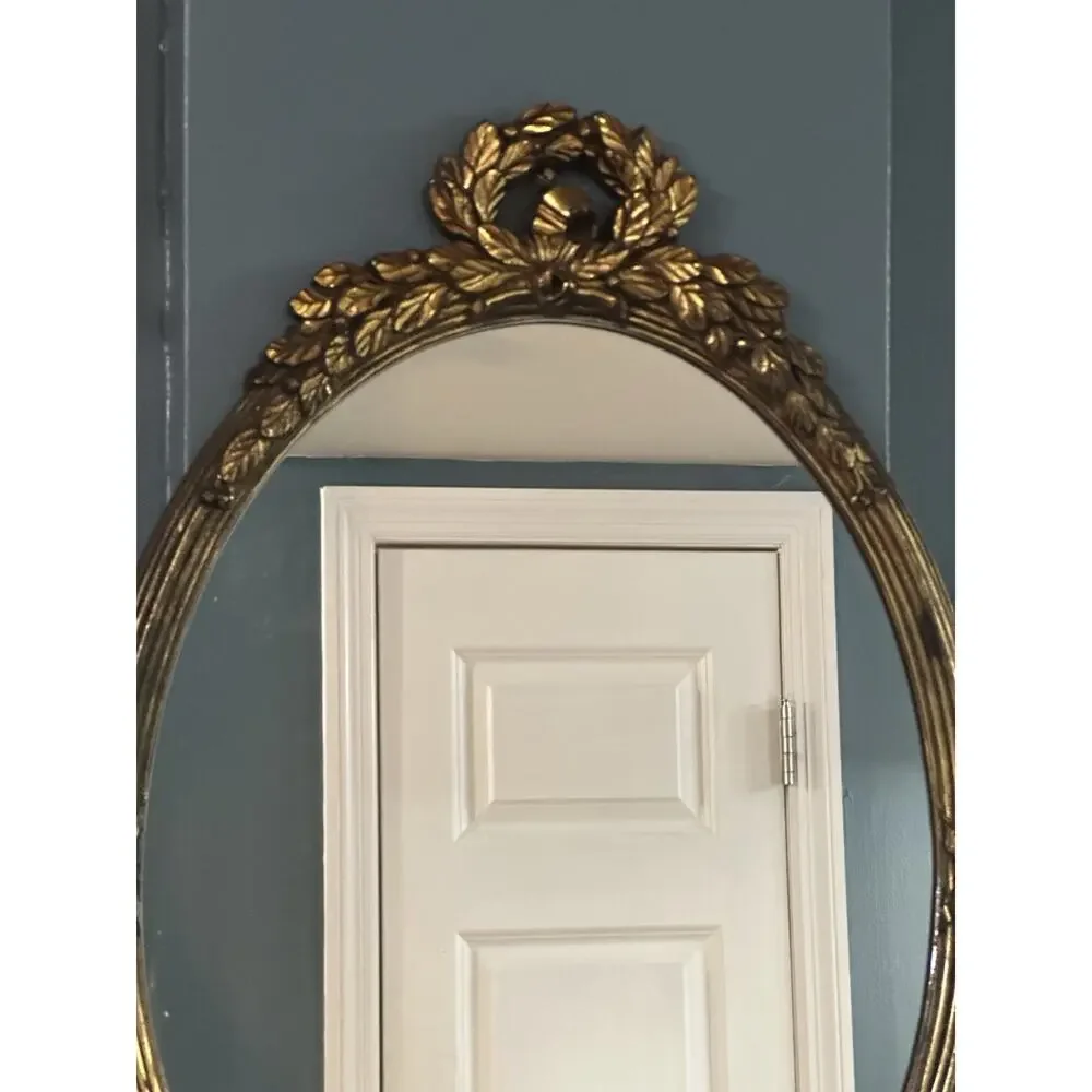 Vintage Ornate Oval Gold HOMCO Wall Mirror Hollywood Regency Plastic