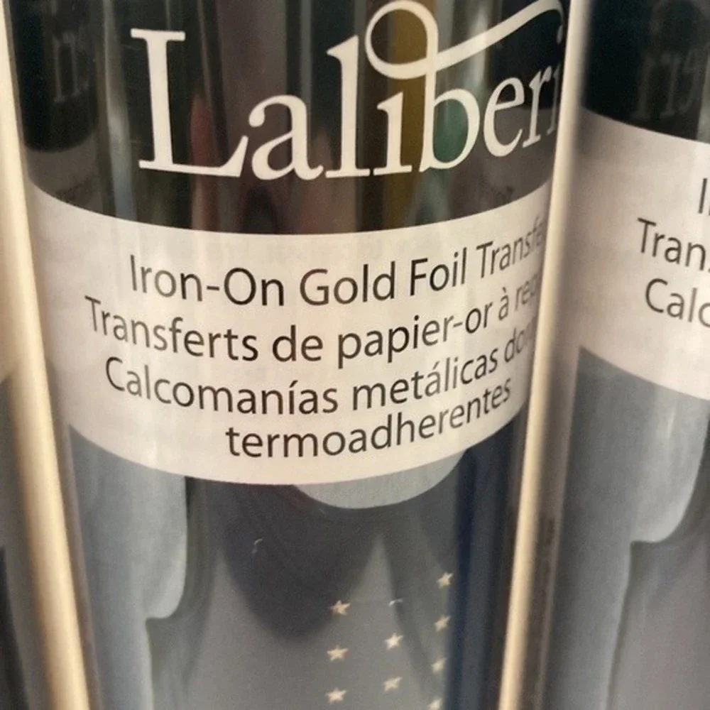 Iron On Gold Foil Transfers Gold Stars 12 Rolls 8 Inches by 31 Inches Laliberi