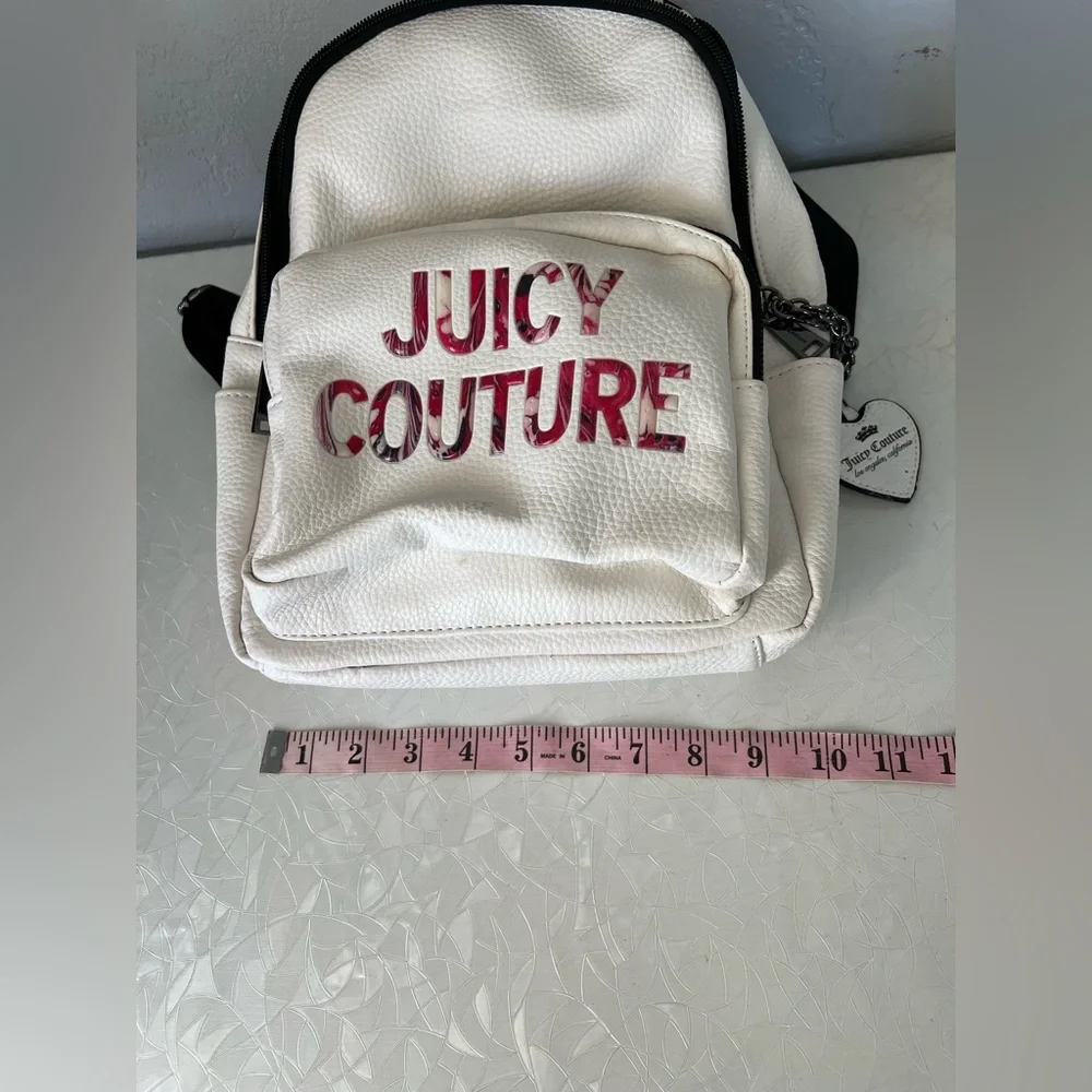 Juicy Couture white Backpack with Red Lettering