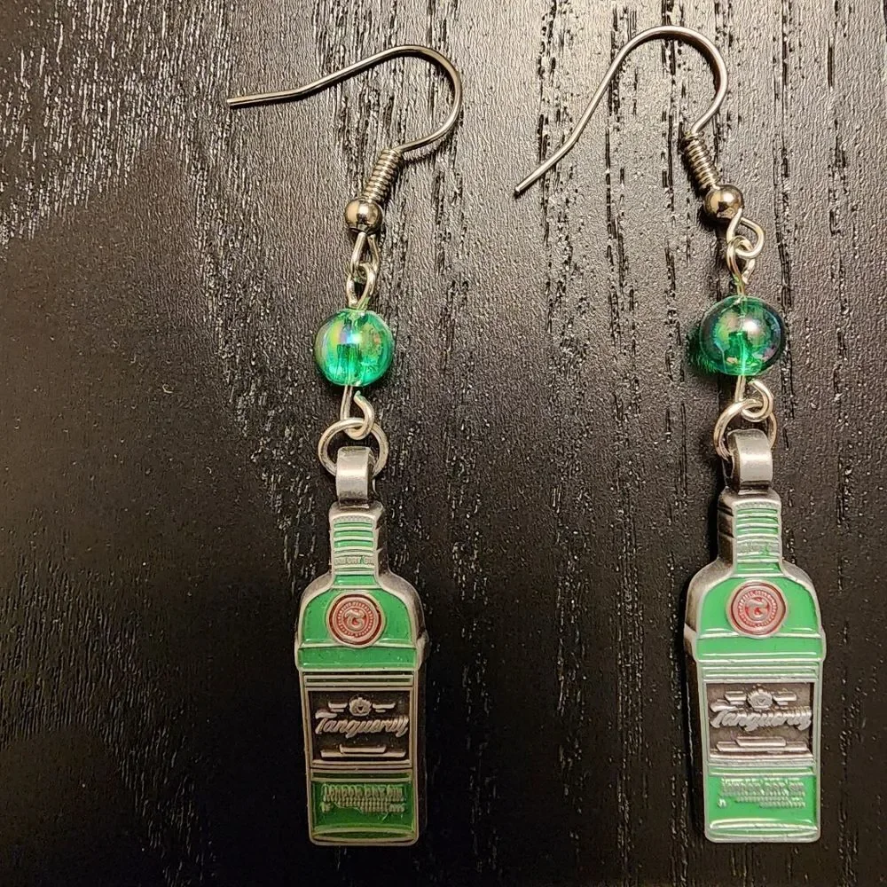 Green Bottle Earrings