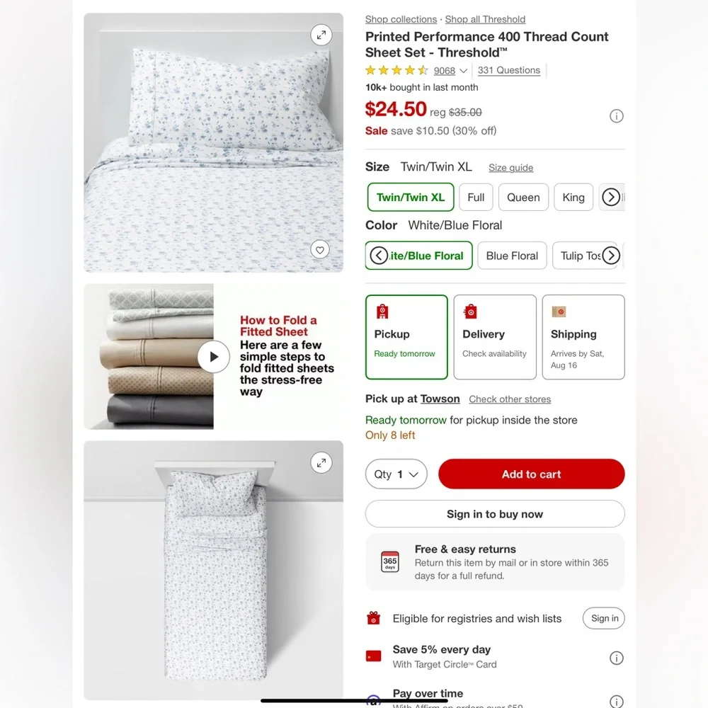 Threshold bedding set