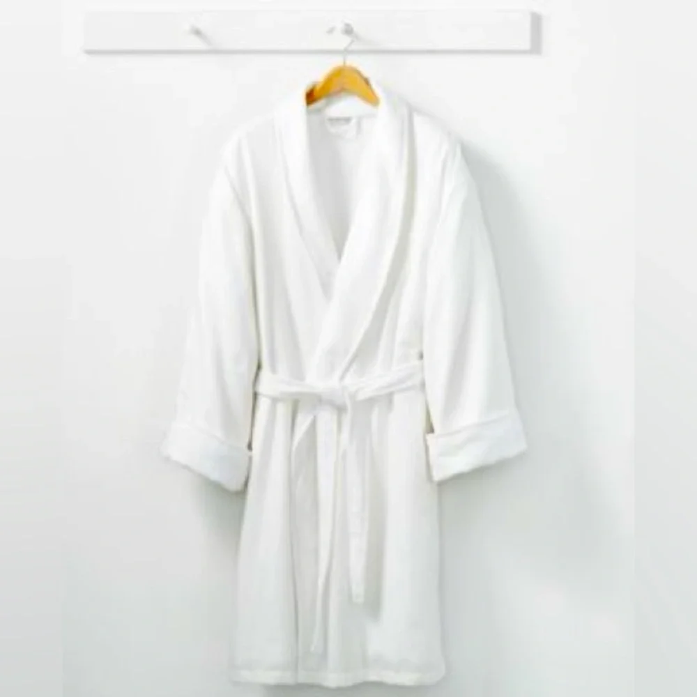 Gently Loved Sz-L/XL Robe By:”Hotel Collection” Luxurious💯Cotton White Bathrobe