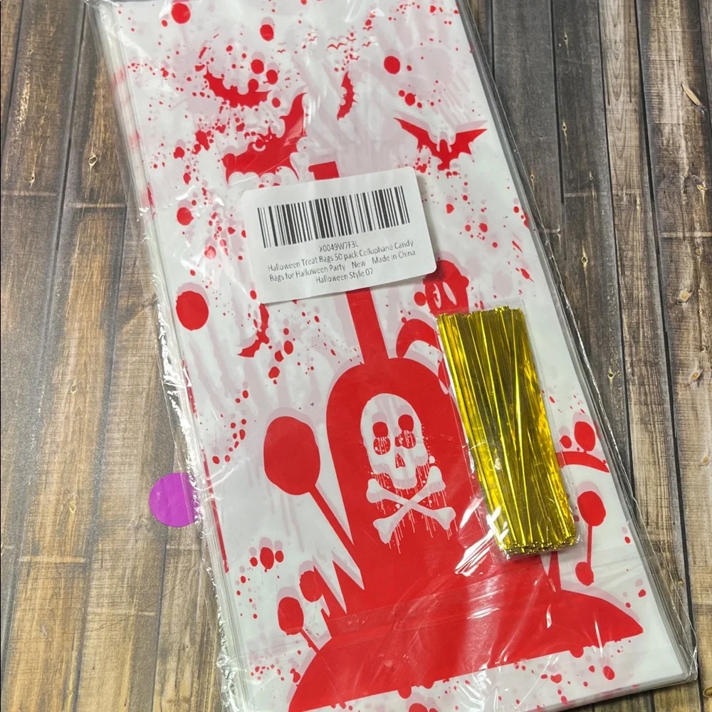 5for$10 Halloween 50Pc Treat Bags Cellophane Candy Goodie Favor Party Supplies
