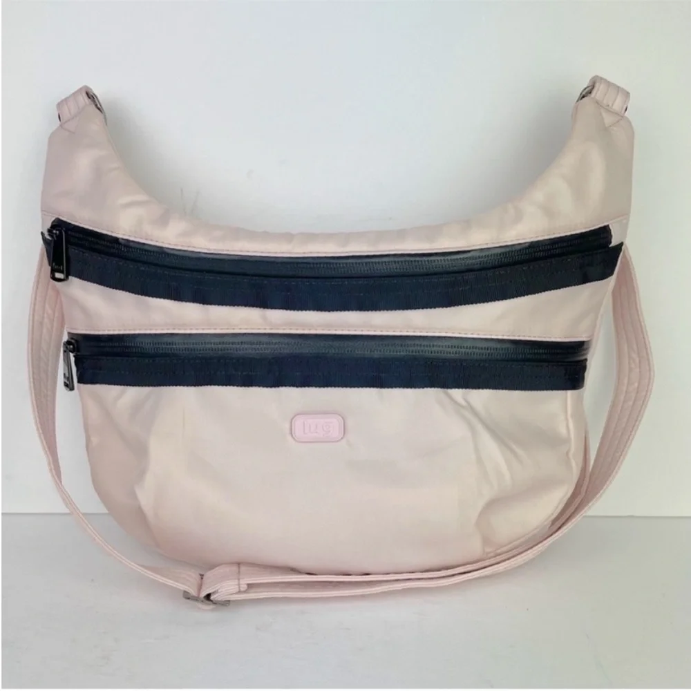 Lug Hippy Powder Pink RFID Crossbody Travel Organizer Purse Bag
