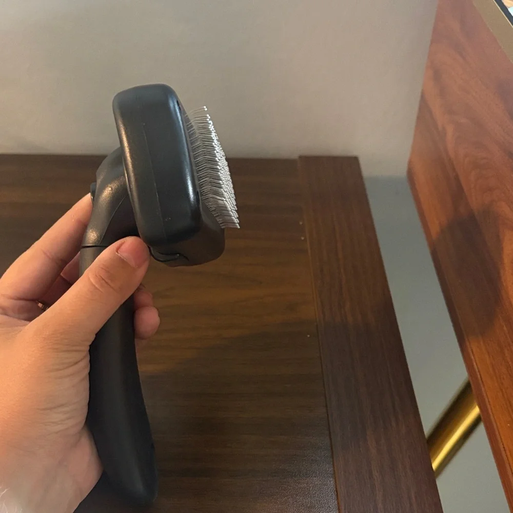 Pet brush with retractable bristles