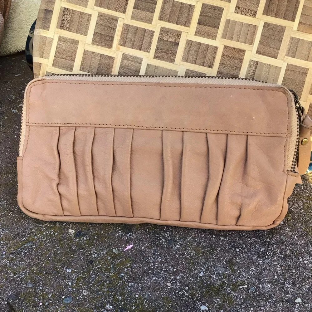 John Lewis Weekend Collection Tan Leather Clutch Wallet