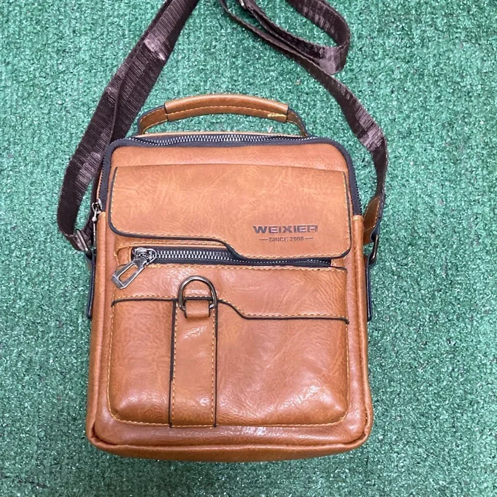 Weixier Anti-Theft Men's Brown Crossbody Messenger Bag (OKPM-04-019)