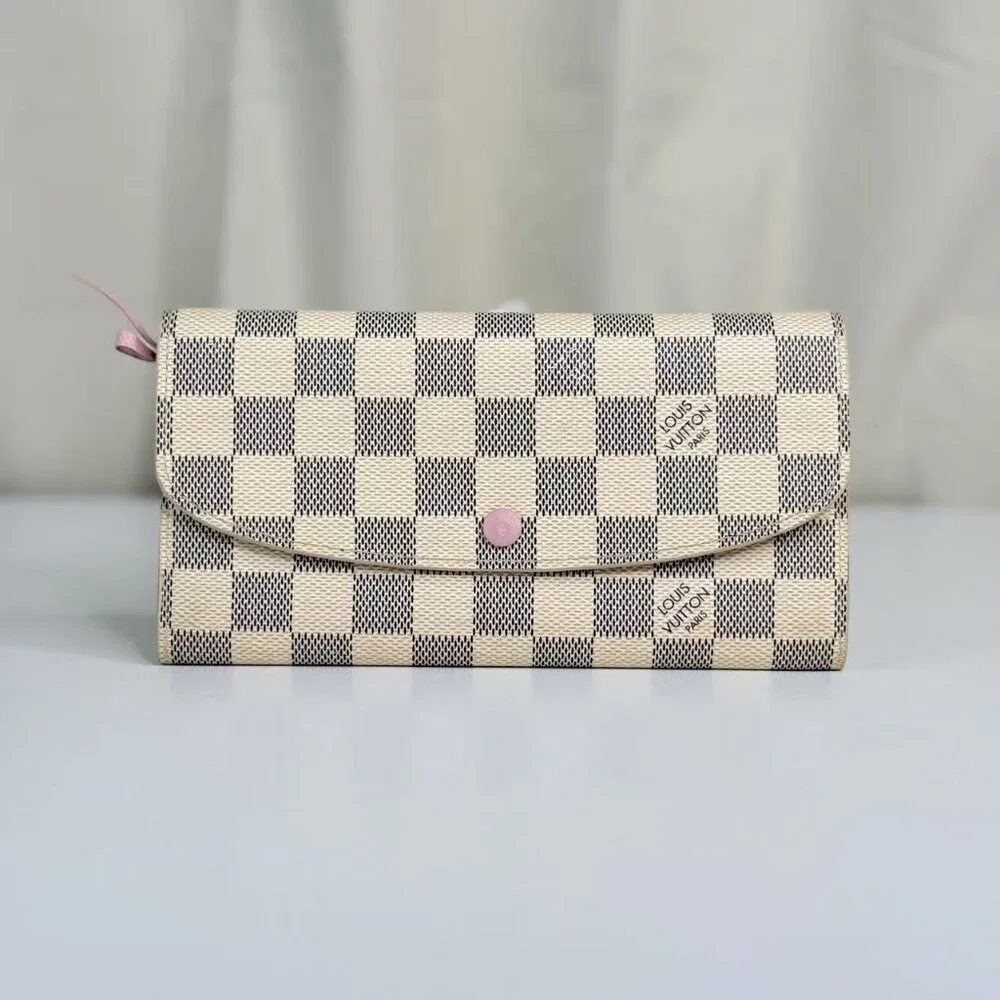 Louis Vuitton Damier Azur Wallet with Classic Checkerboard Design