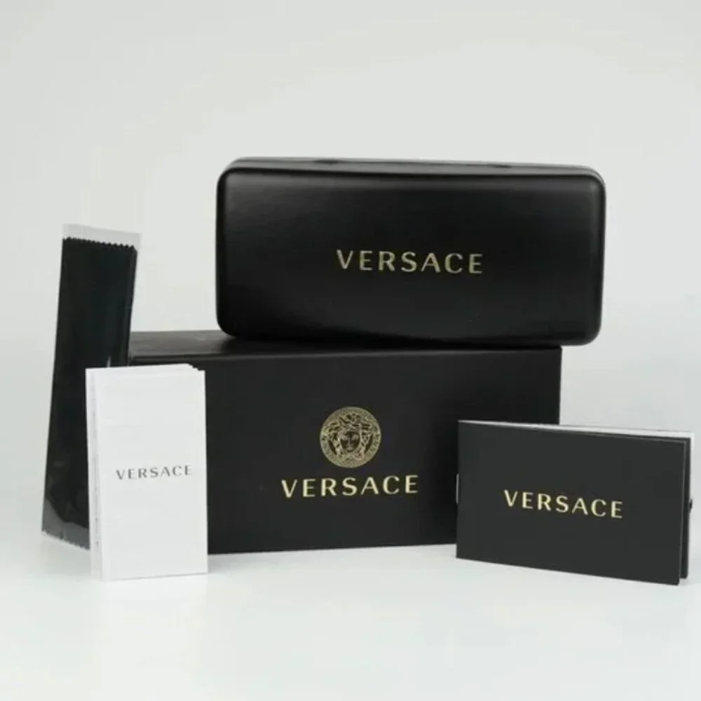 NEW Versace Black Grey Square Unisex Sunglasses