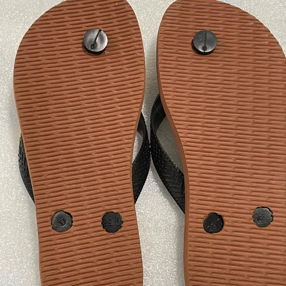 Havaianas Black and Orange Flip Flops