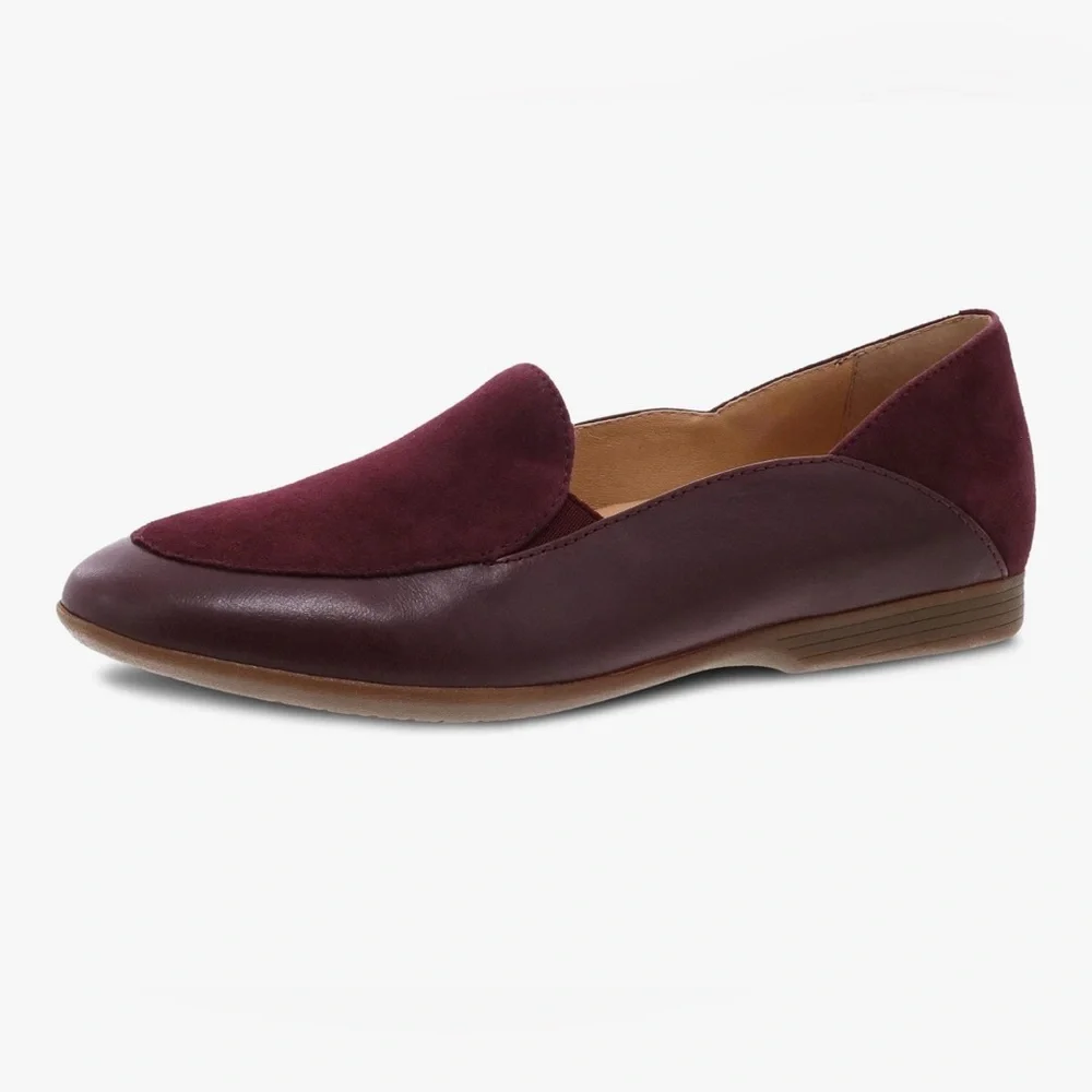 New‎ Dansko Wine Glazed Leather Lace Women's Loafers 38 /7.5-8 USA