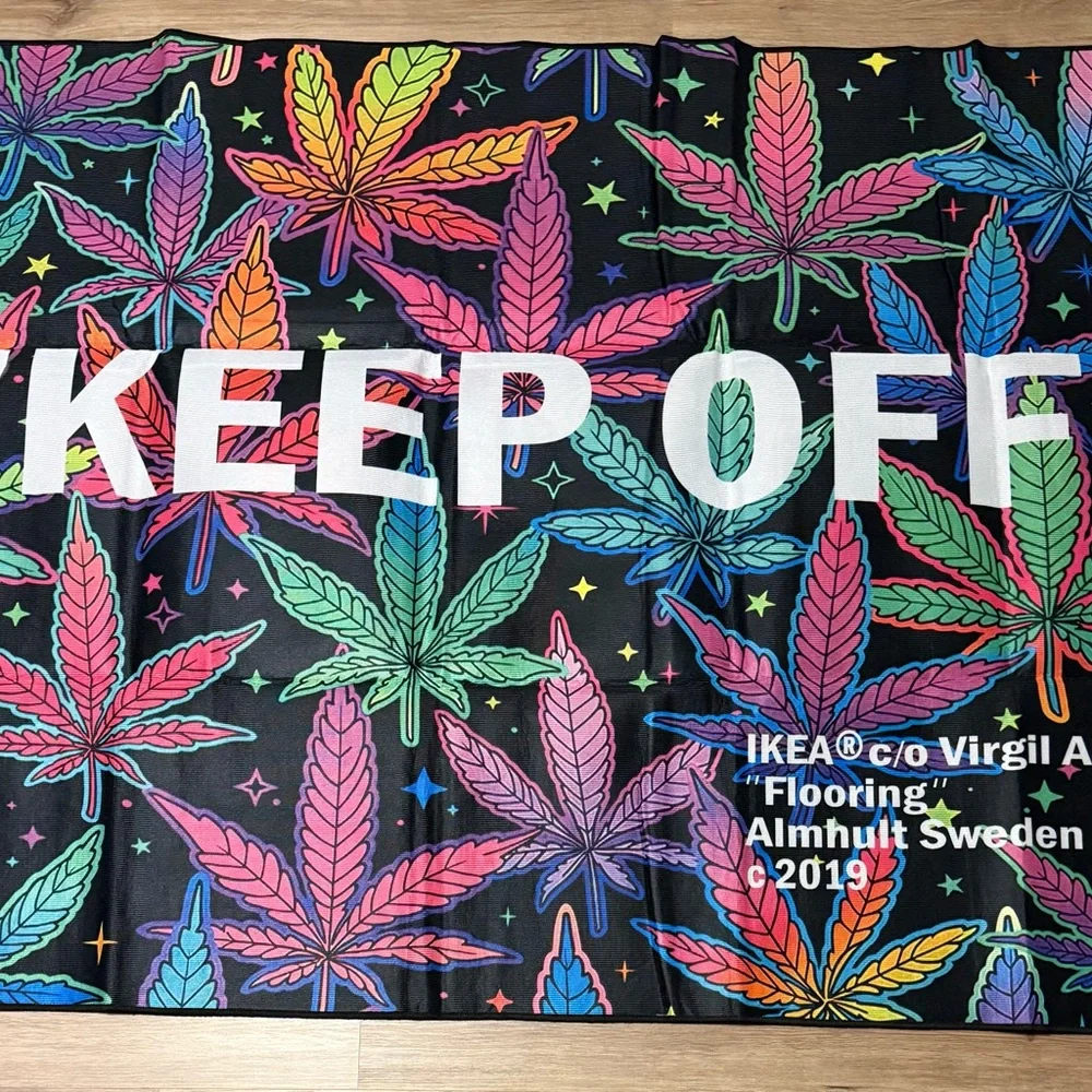Keep Off Multicolor Leaf Pattern Rug