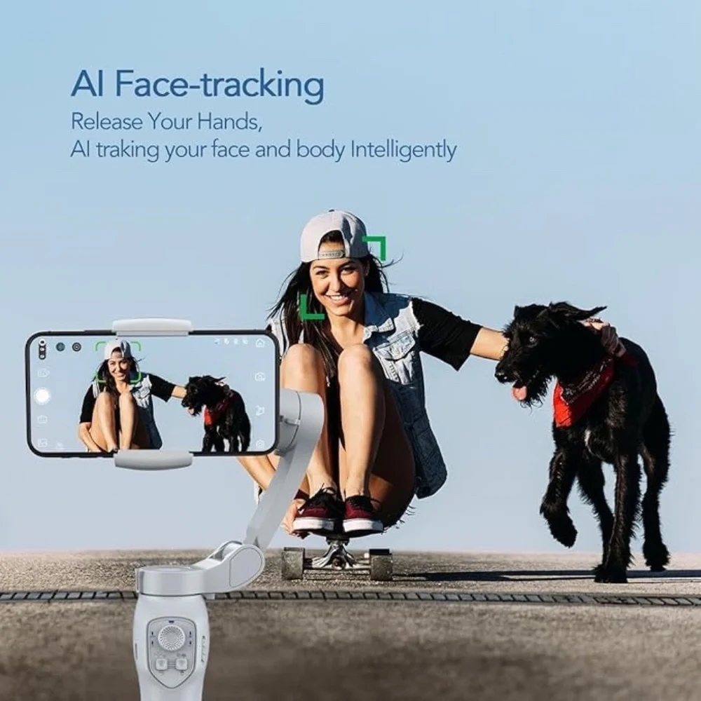 L7C Pro Plus Portable Gimbal Stabilizer | Face Tracking & Adjustable Fill Light