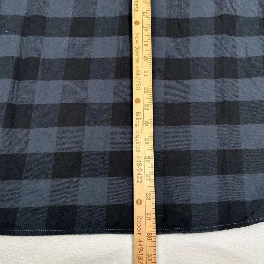 The North Face Shirt Men Large Blue Black Plaid Flannel Long Sleeve Button Up