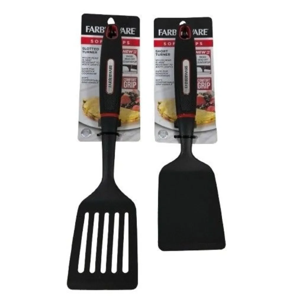 Set of 2 Farberware Short & Professional 13.5 in Turner Spatula Soft Grip Handle