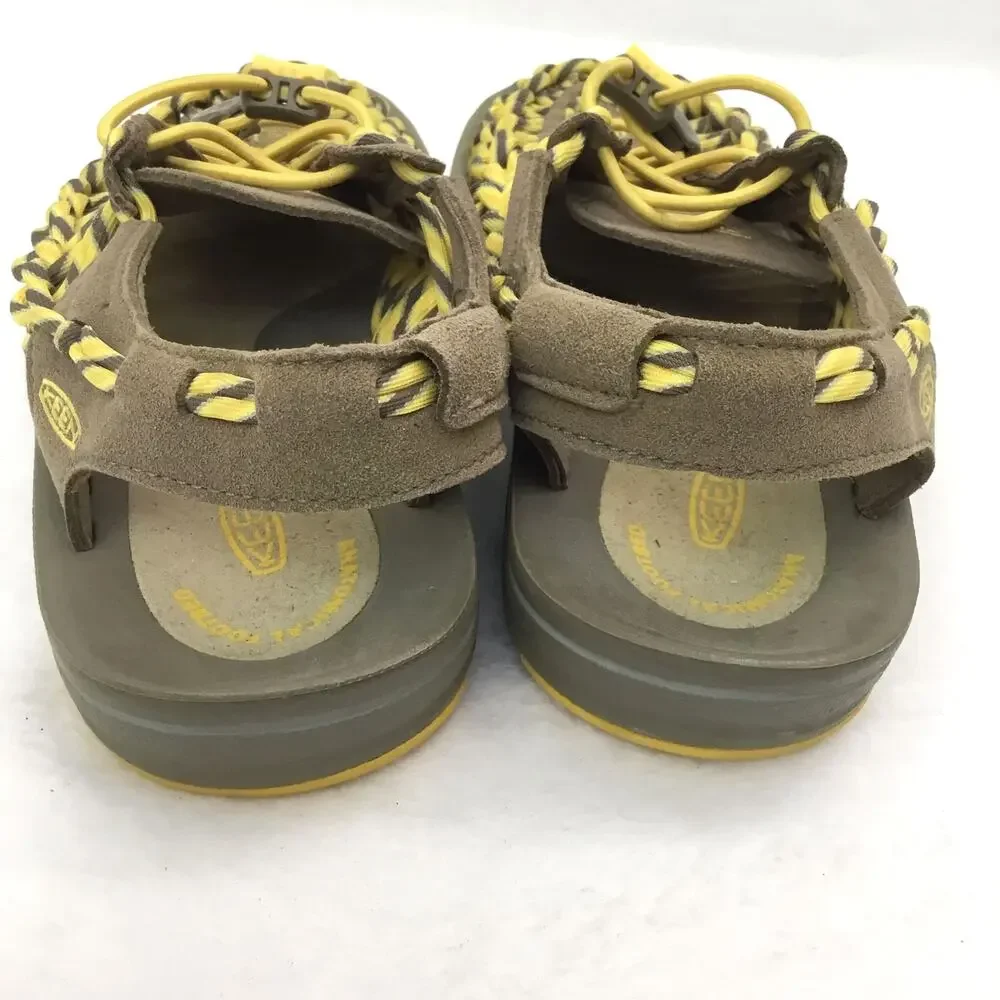 KEEN Uneek Hiking Sandals Shoes Womens (Waterproof) US 7 Yellow and Brown