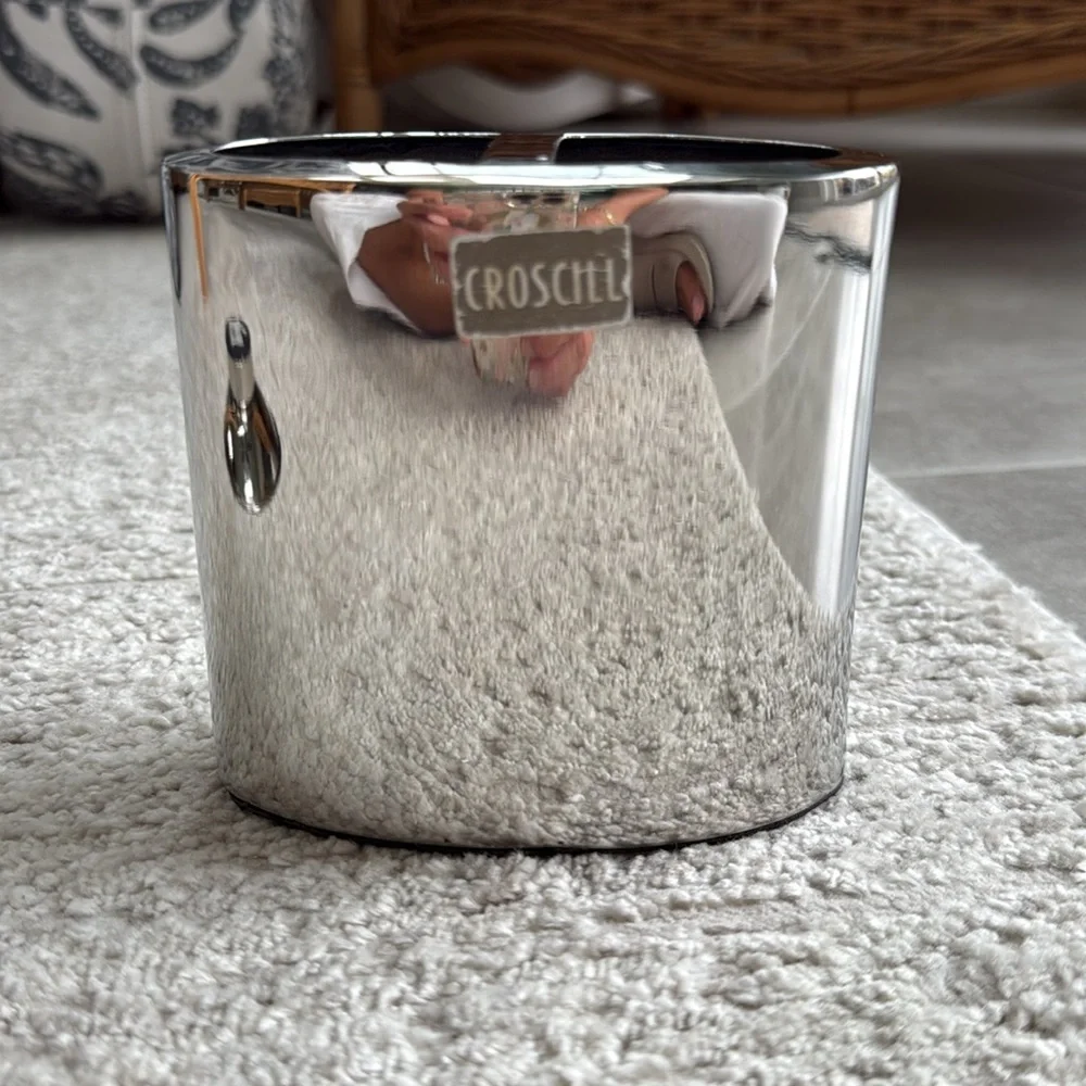 Croscill Chrome Soap Dish and Toothbrush Holder Set