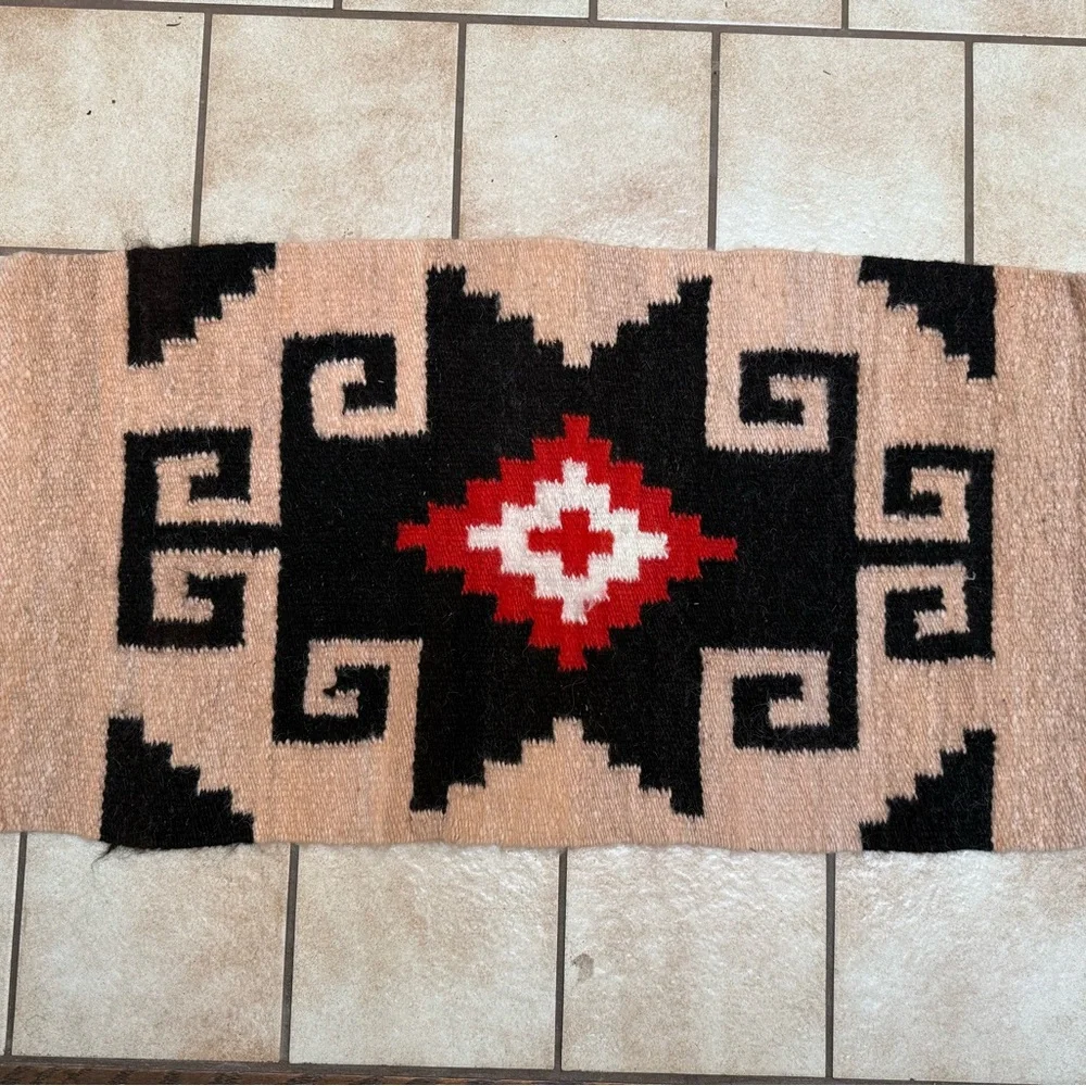 Wool Woven Geometric Patterned Rug