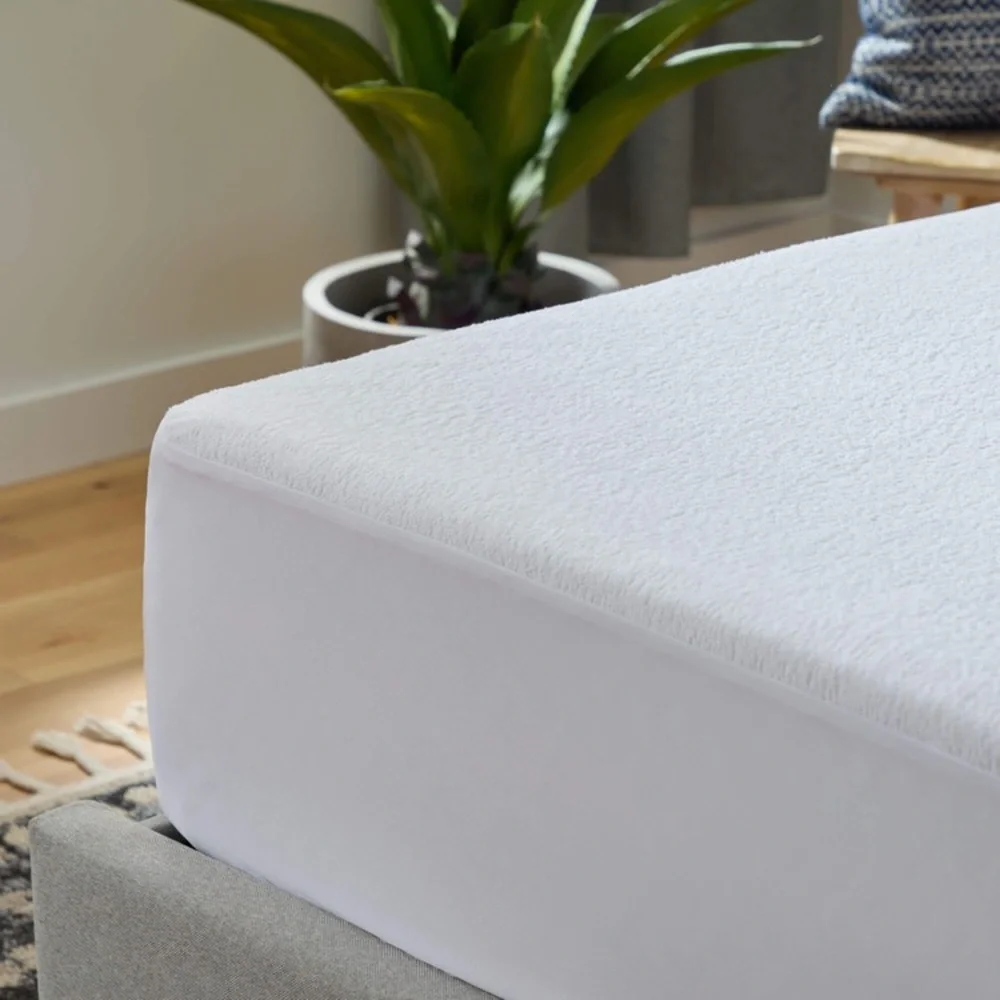 NIB New Lucid White Cotton Terry Mattress Protector - Full Fitted Sheet