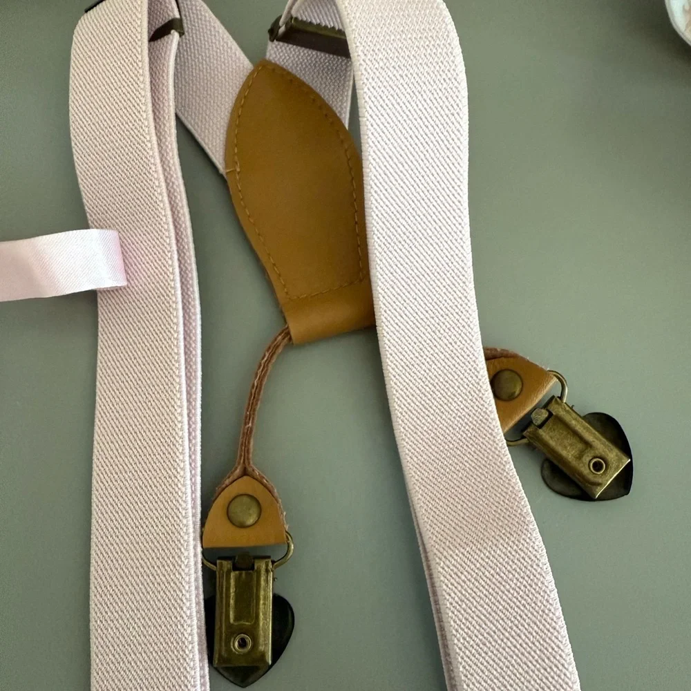 Boy’s pink bow tie&suspenders set