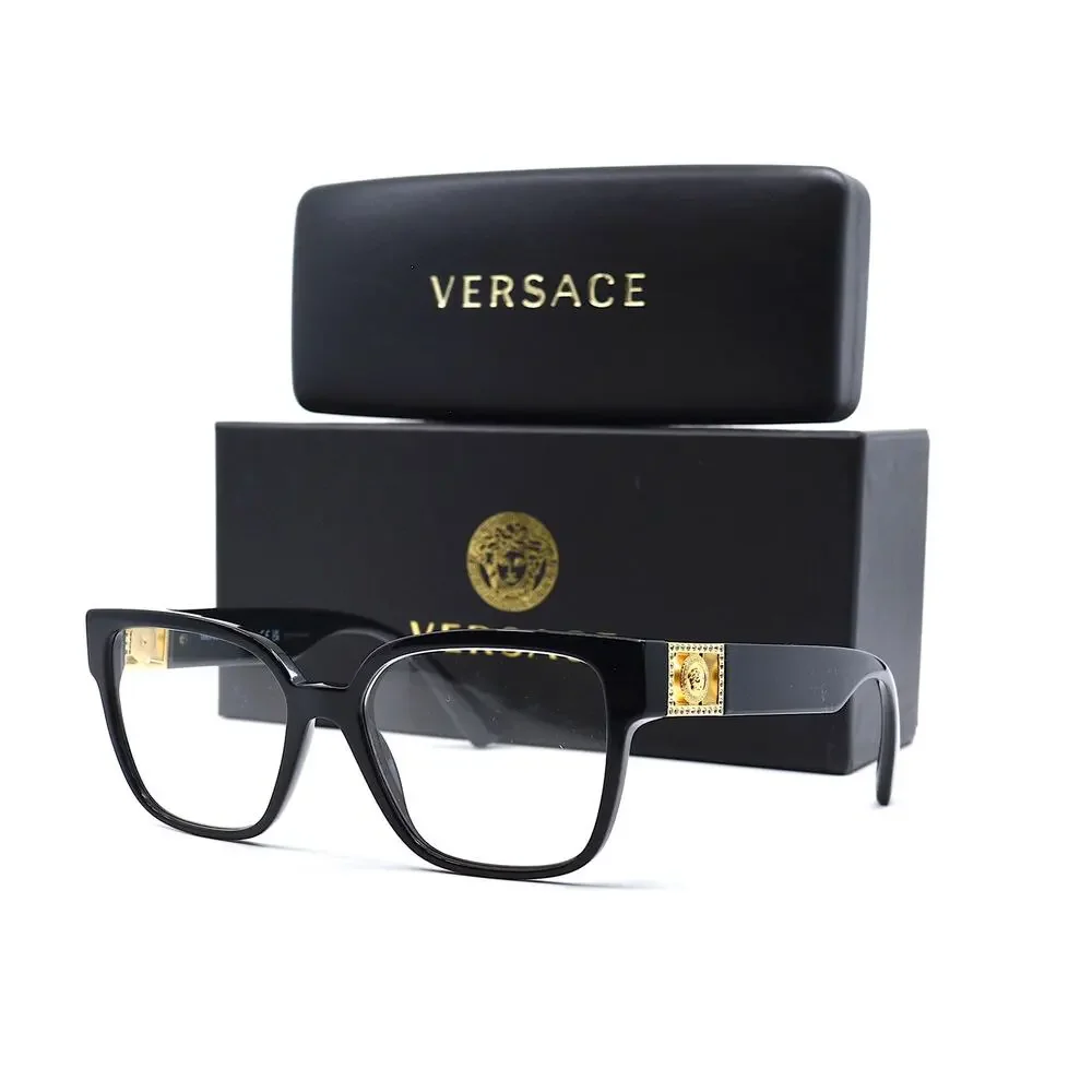 NEW VERSACE VE3329B GB1 BLACK AUTHENTIC EYEGLASSES FRAME