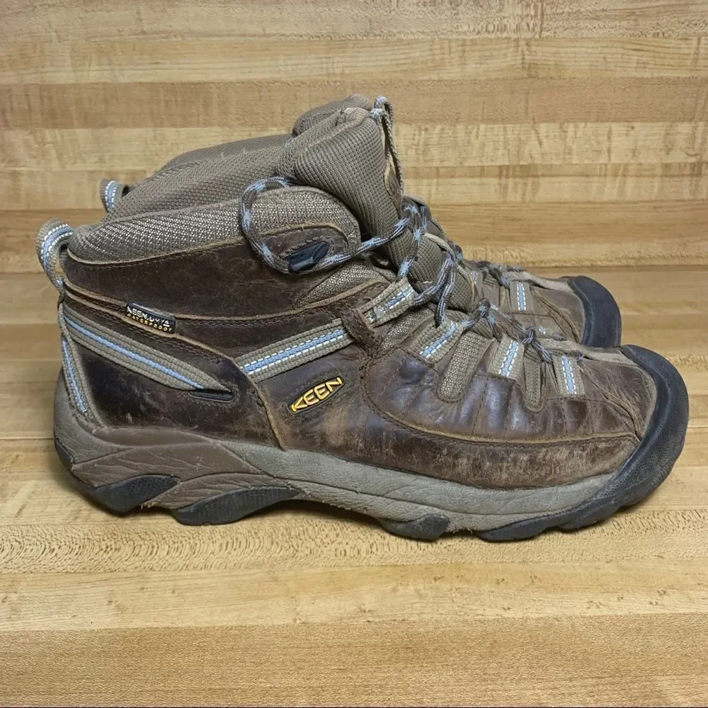 Keen Targhee II women Mid WP Hiking Boots Size 10 Black Flint Stone 1004114