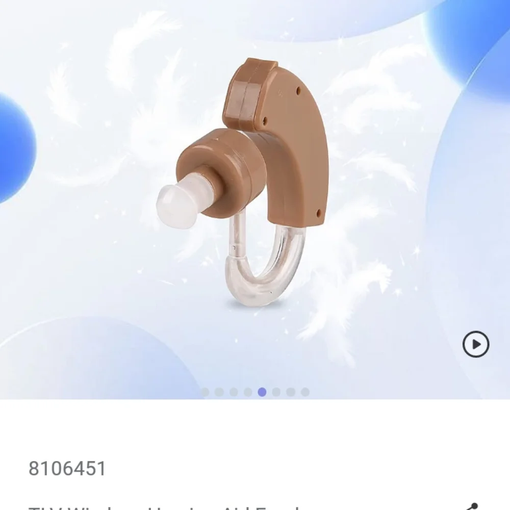 Beige Hearing Aid with Soft TPE Ear Hook