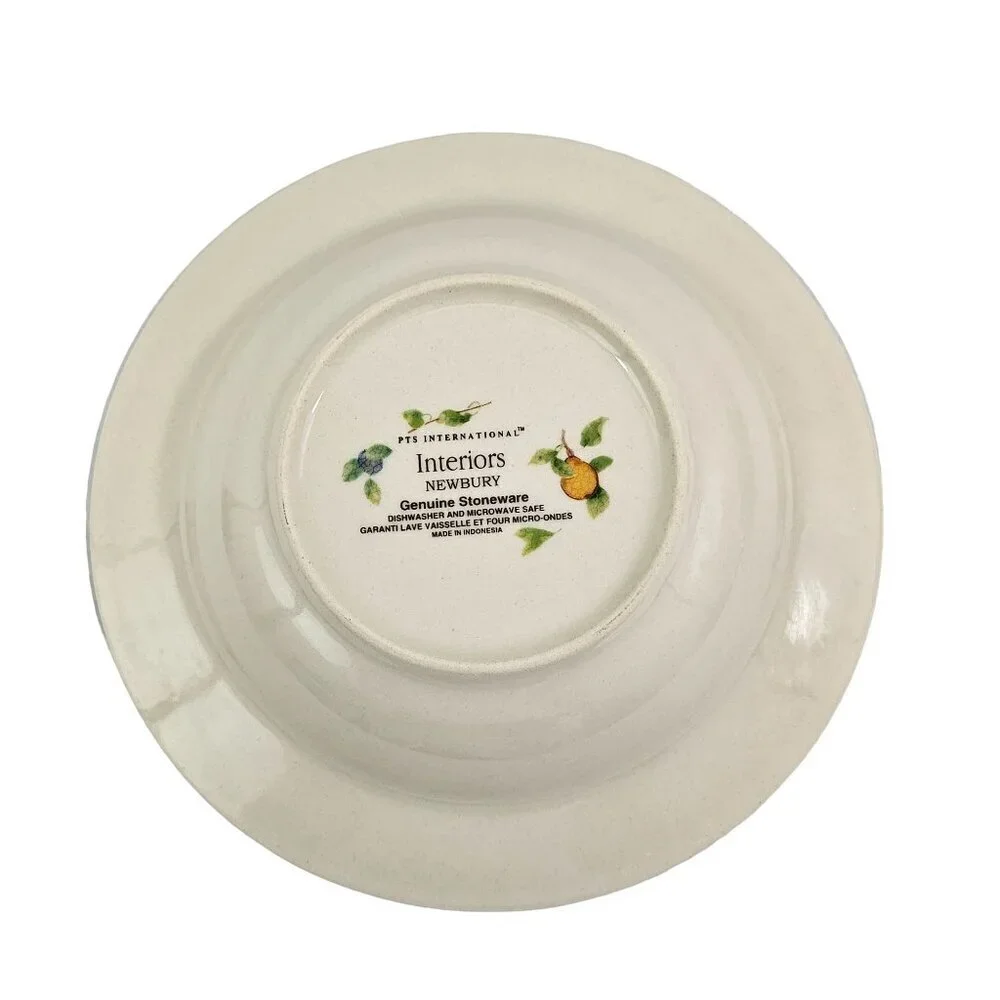 PTS International Interiors Newbury Stoneware Rimmed Soup Salad Bowls – Set of 2