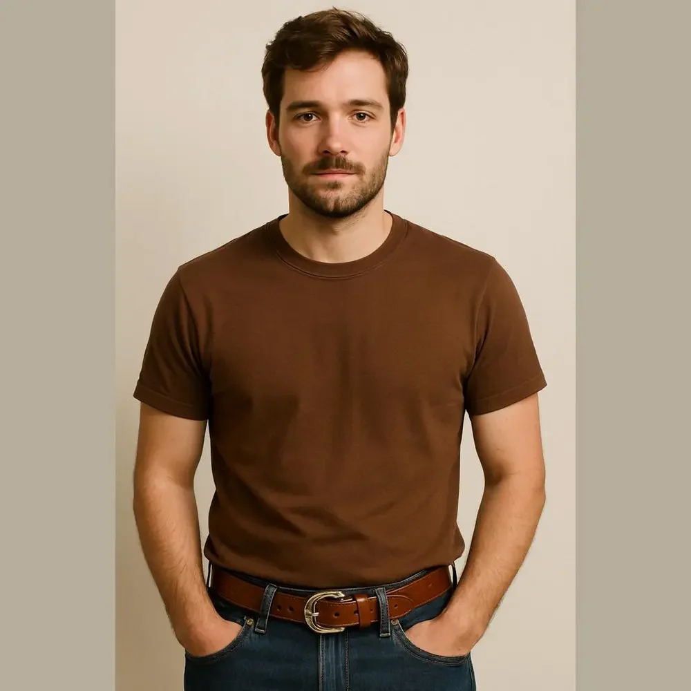 Brighton Brown Leather Belt with Silver Buckle