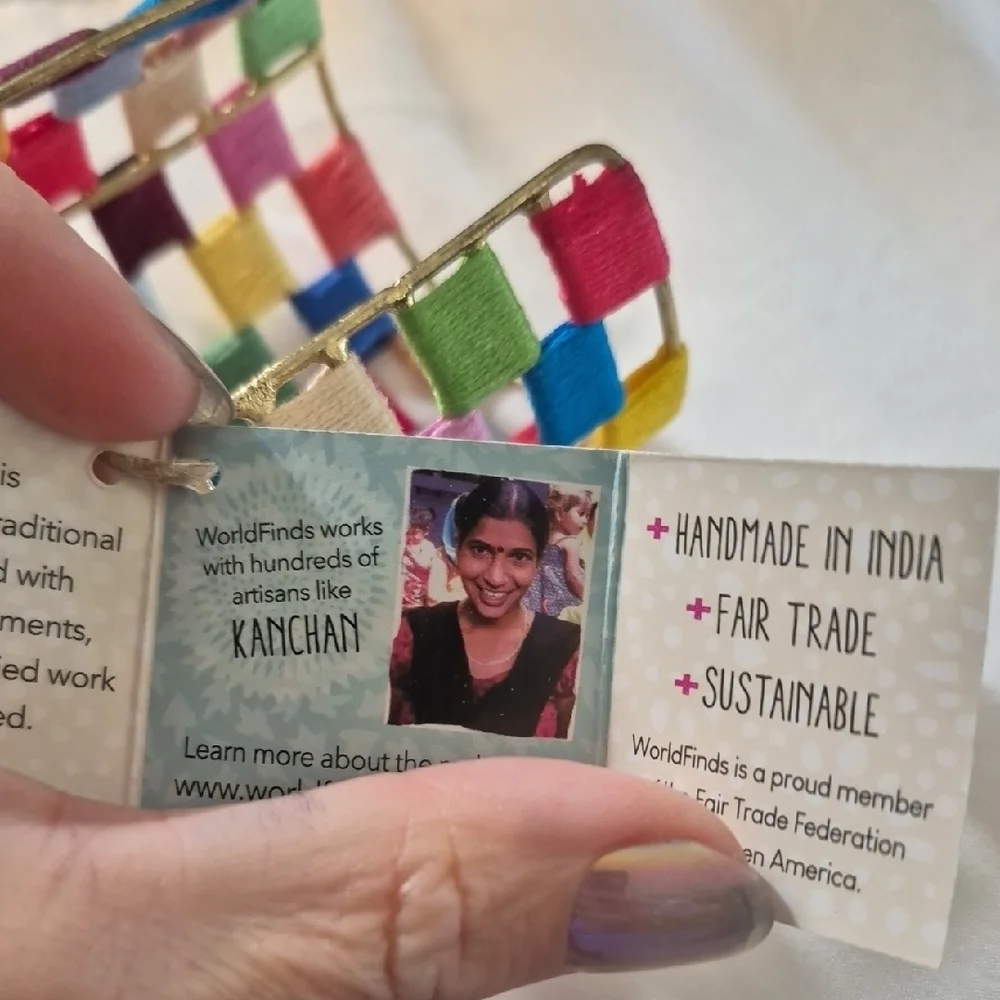 World Finds Ethical Bracelet Colorful Woven Cuff Bracelet NWT