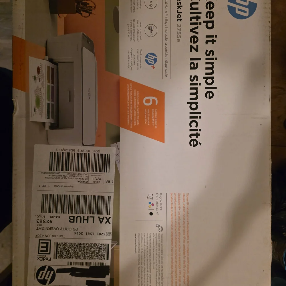 HP DeskJet 2755e Printer Box