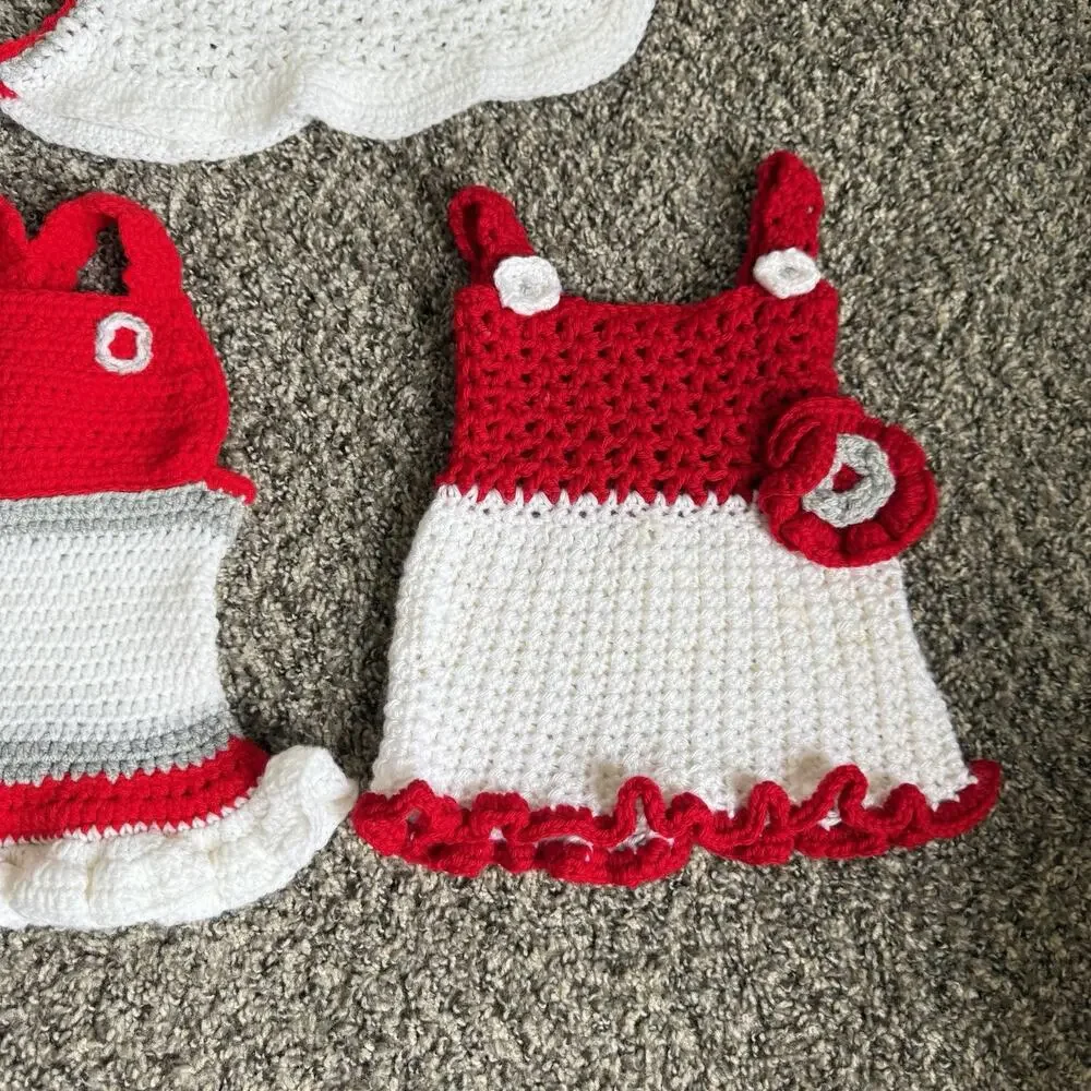 Ohio state Buckeyes baby clothes Lot Buckeyes baby 0-3 Months Crotchet Handmade