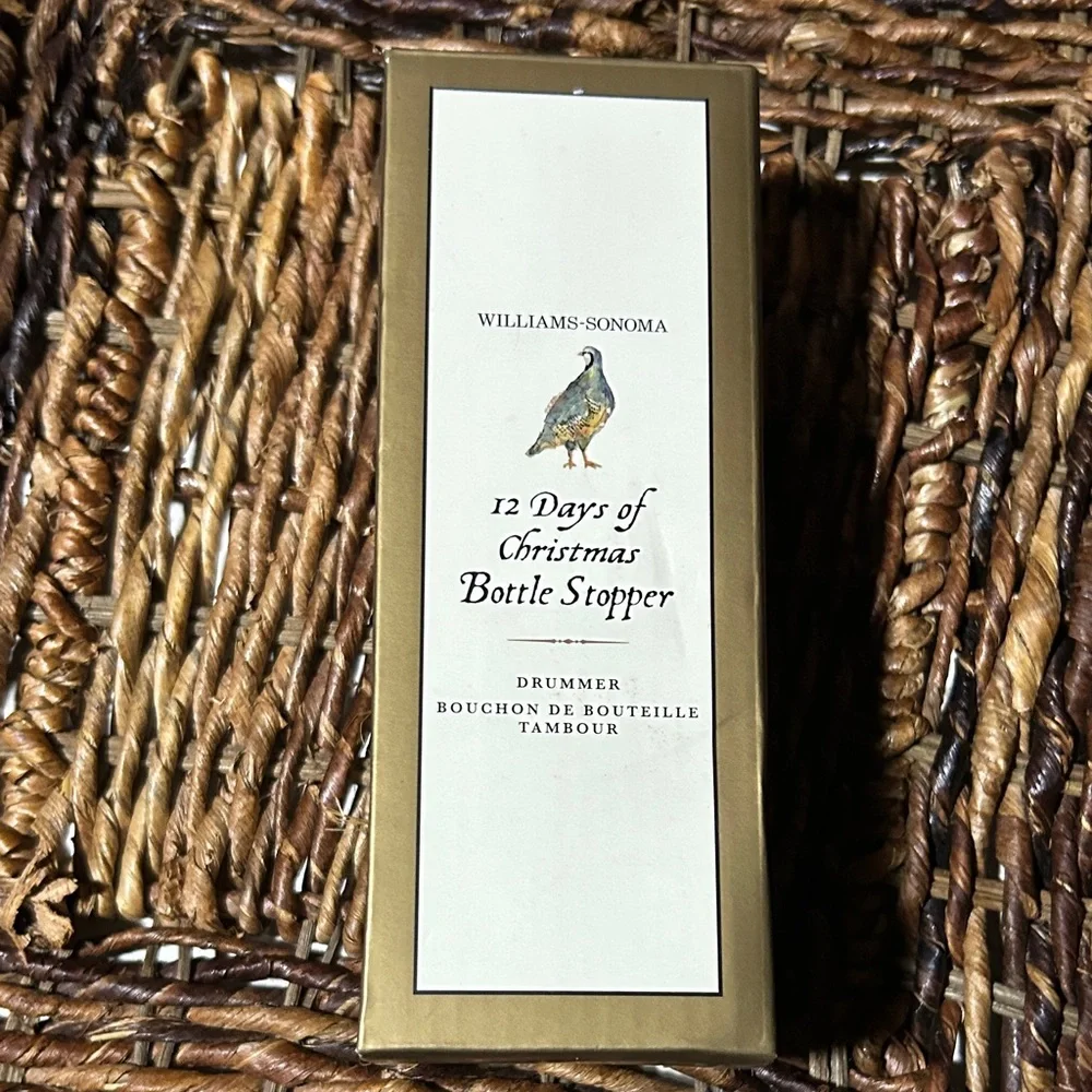 Williams Sonoma Gold 12 Days Drummer Bottle Stopper BNIB