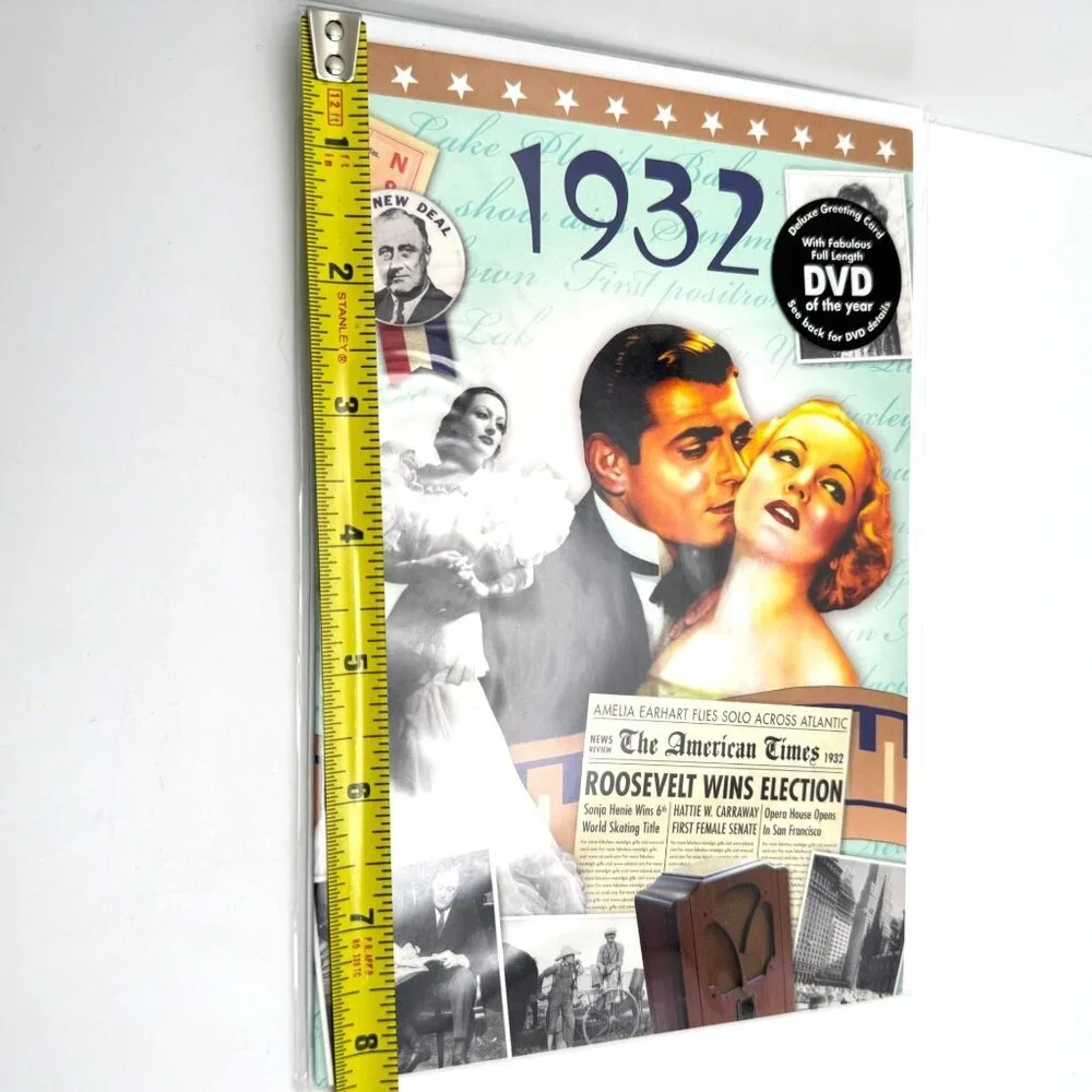 1932 Nostalgic Gift Greeting CardDVD Featuring Historical Events Songs Films