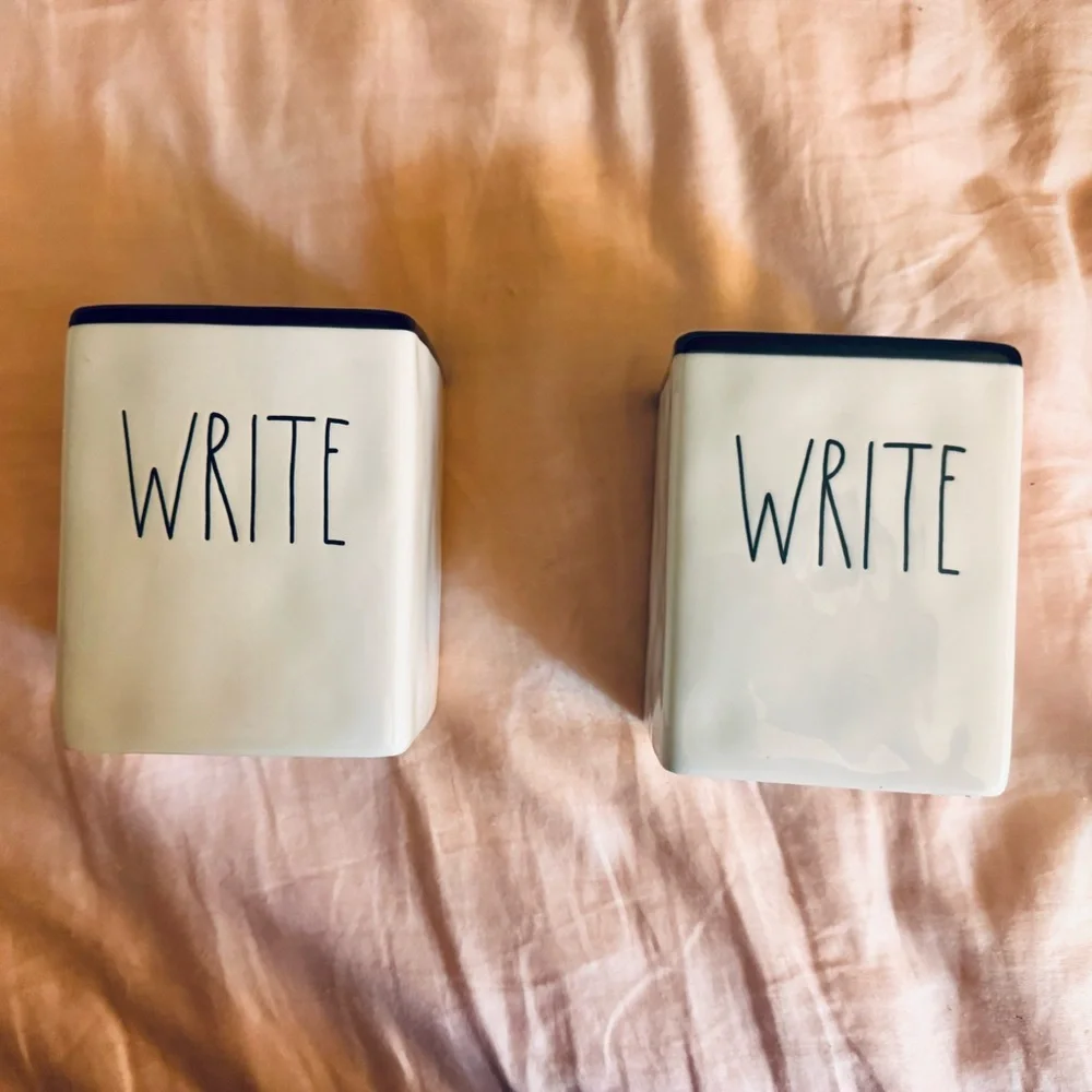 Rae Dunn White 'Write' Pencil Holders