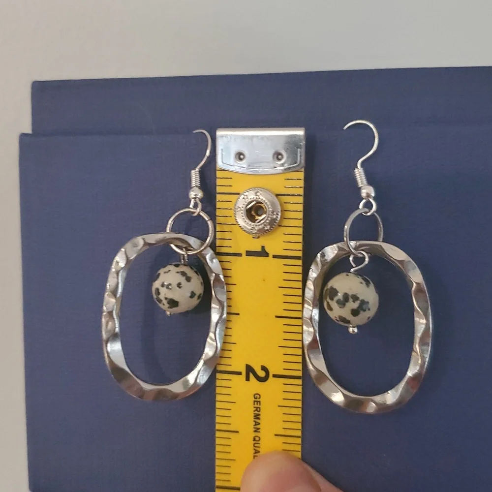 Hammered Silver-tone Dangle Earrings silver tone