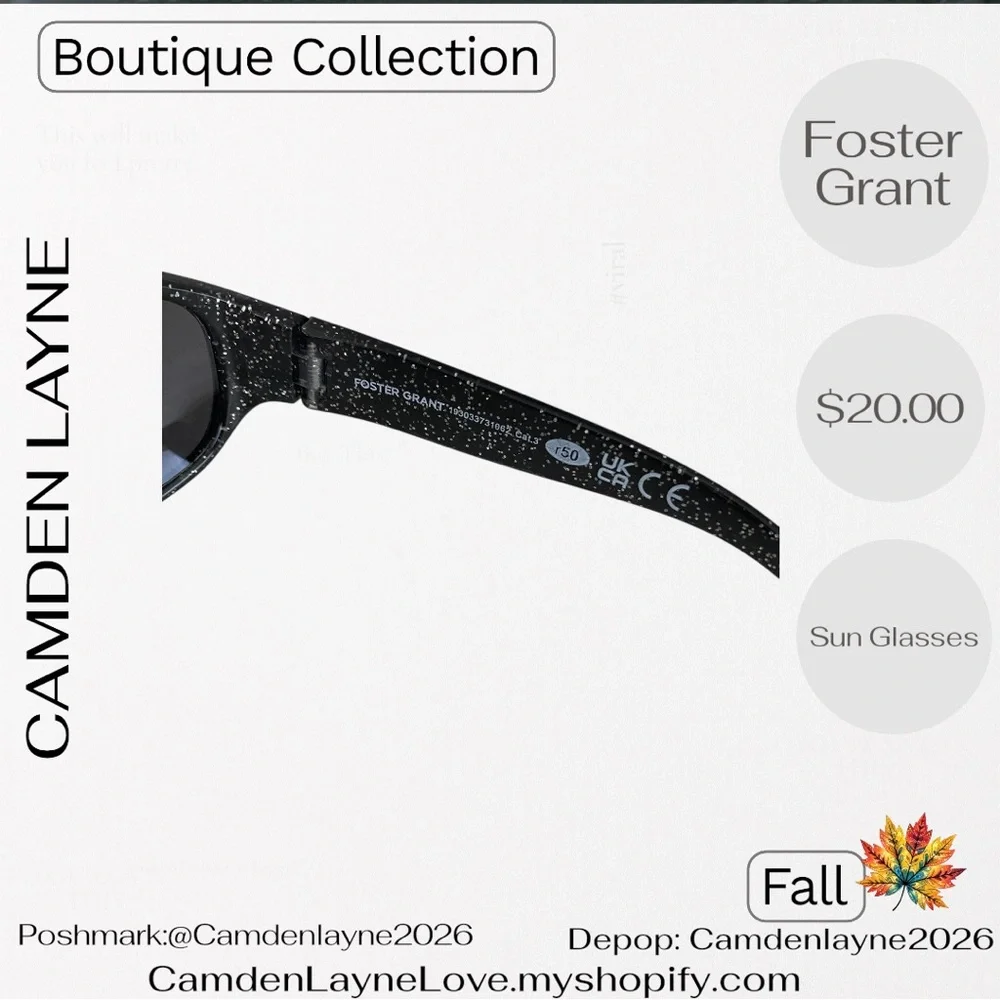 Foster Grant Black Sunglasses