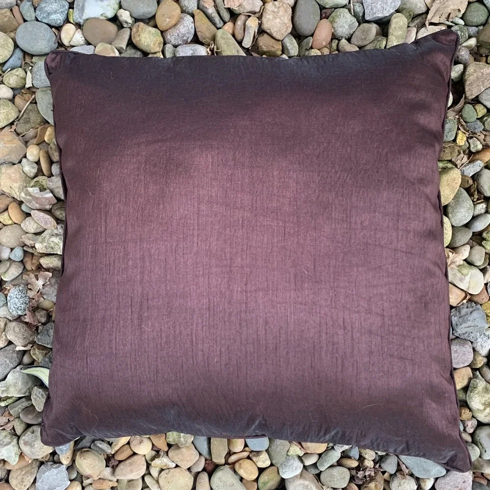 Stratford Home Embroidered Accent Pillow Brown Floral Botanical