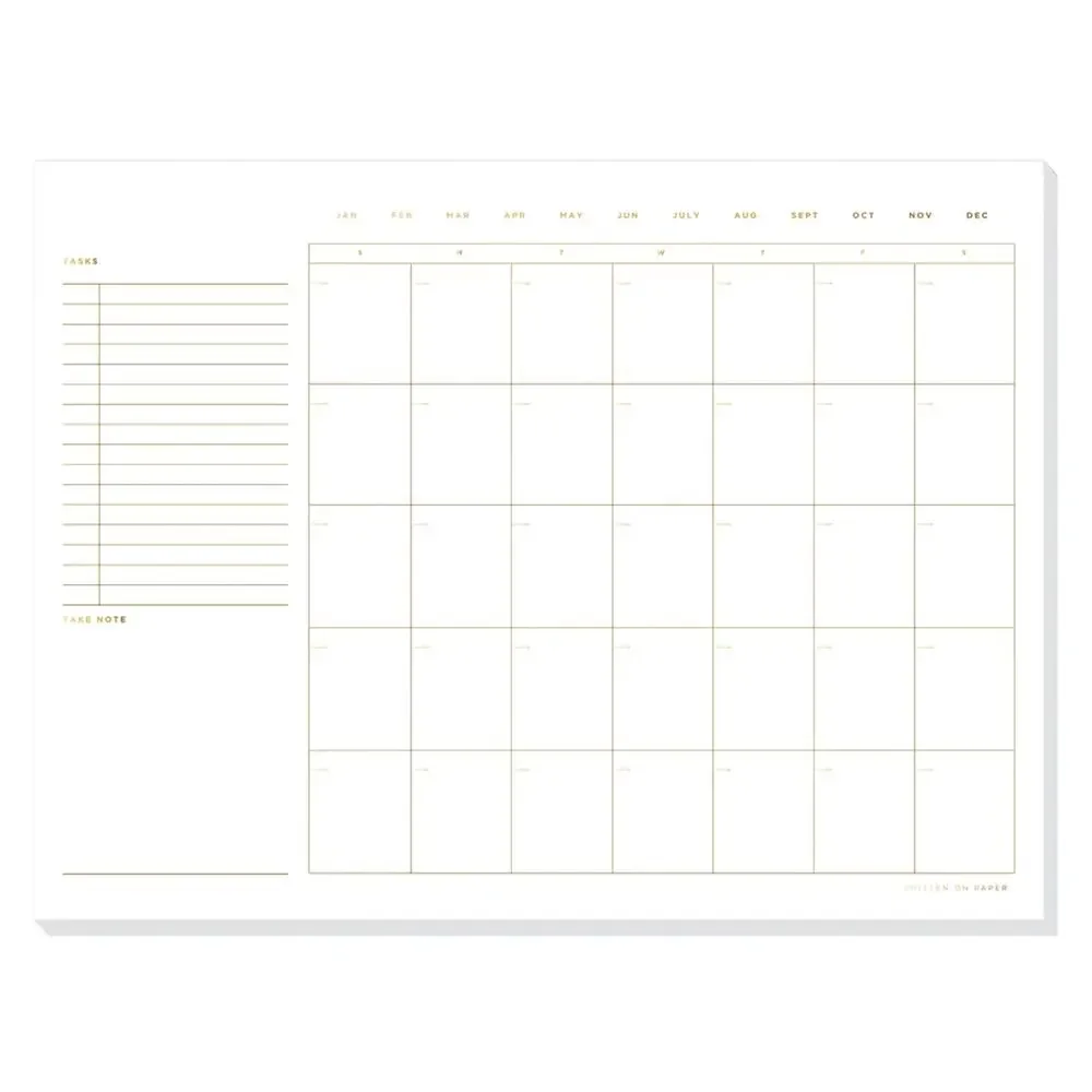 SMITTEN on PAPER Open Dated Desk Calendar in White