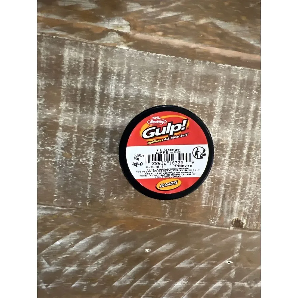 Berkley Gulp Floating Salmon Eggs 0.60‎ oz Small Jar Fluorescent Orange