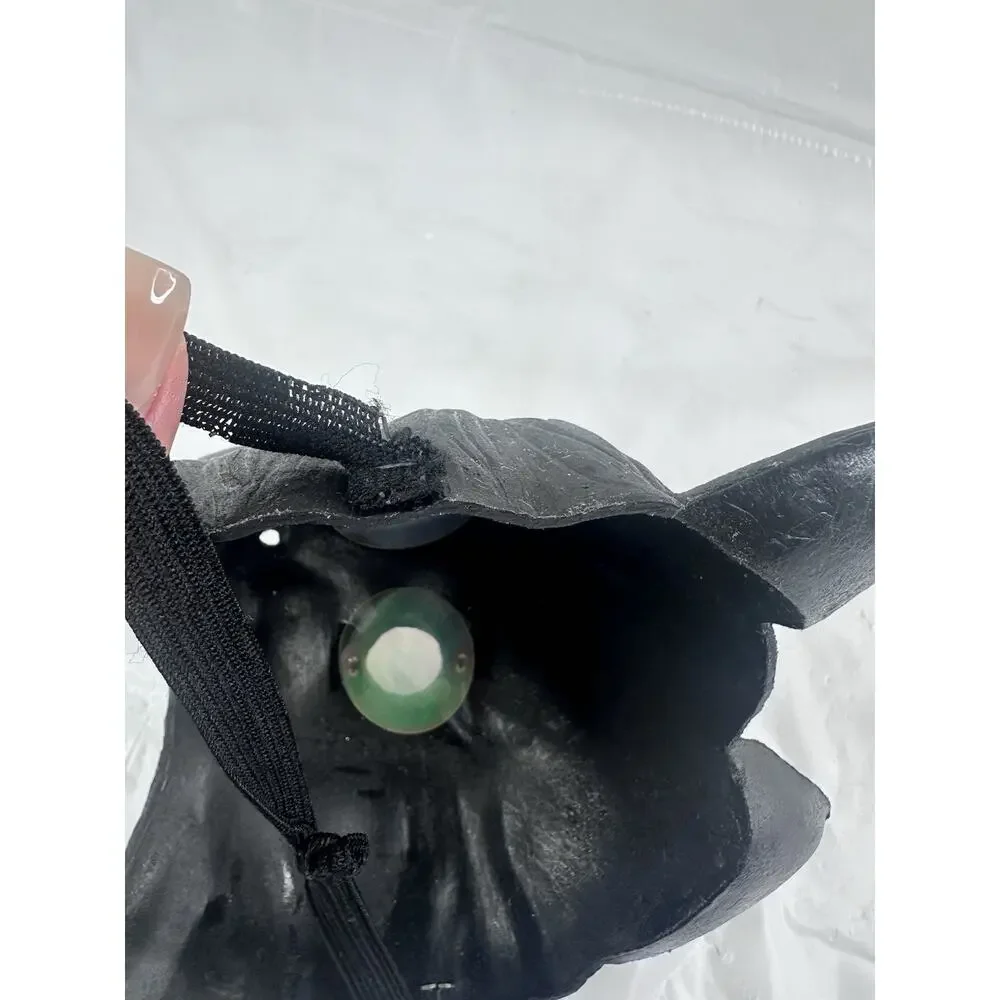 Black Cat Halloween Mask Folk Art Costume Masquerade Party Glowing Green Eyes